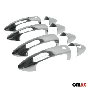 Ford Fiesta Door Handle Cover - Omac - H1S2 Keyless S.Steel - Gloss Silver - '11-'19